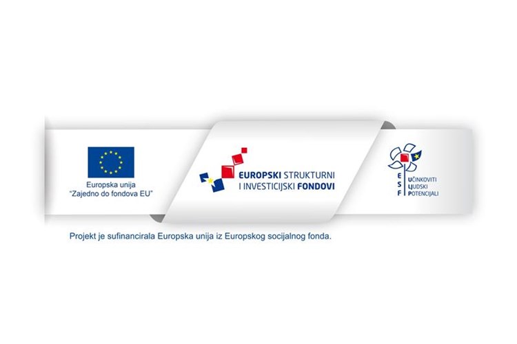 Slika Lenta ESF fonda sa zastavom EU i natpisom Europska unija, Zajedno do fondova EU, logotipom Europski strukturni i investicijski fondovi i logotipom Europskog socijalnog fonda.